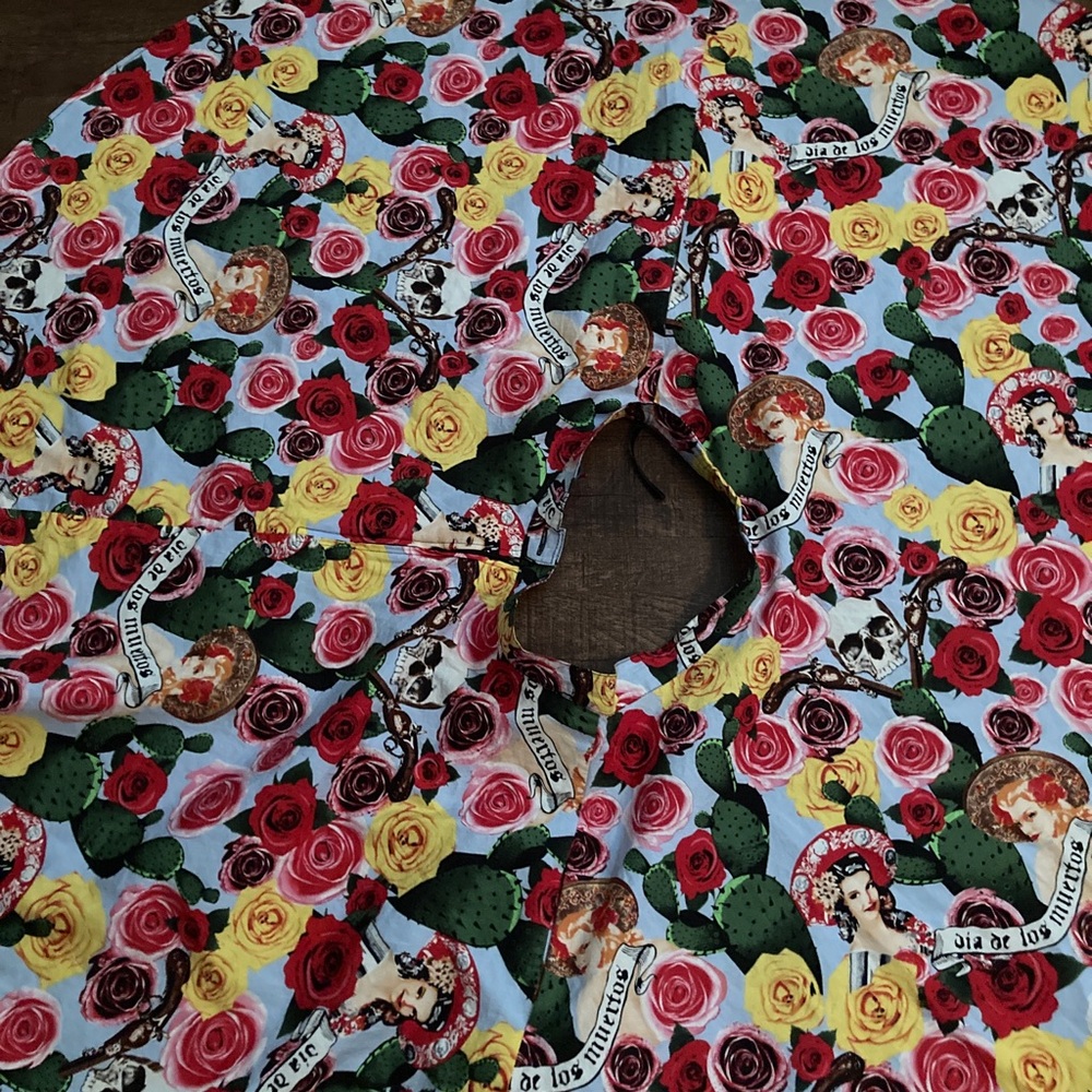 Hell Bunny Full Circle Skirt, Dia de los Muertes Print, Size Small, EUC, Pinup